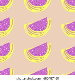 Seamless pattern in tropical style. Exotic fruit hawaiian backdrop. Ideal for textile, cover, poster, invitation, card, brochure, wallpaper, scrapbook, banner, header,wraps, web, home or cafe decor