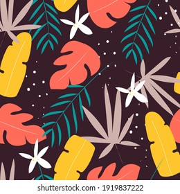 patrón impecable de estilo tropical. impresión en estilo plano para el diseño de tejidos, carteles, elementos interiores.
