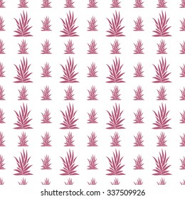 Seamless pattern with tropical succulent plants. Vector illustration.