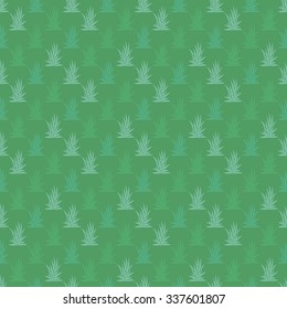 Seamless pattern with tropical succulent plants. Vector illustration.