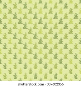 Seamless pattern with tropical succulent plants. Vector illustration.