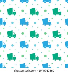 Seamless pattern truck, vector illustration.