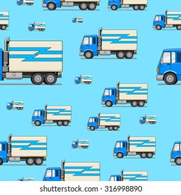 Seamless pattern truck vector illustration