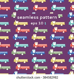 seamless pattern from trucks.illustration kids background pattern in vector.