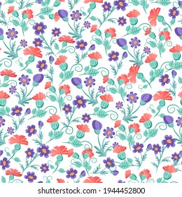 seamless pattern with tsvatemi and frames. ornament on the theme of spring, Easter and flowers. Vector pattern for textile decoration and printing