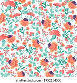 seamless pattern with tsvatemi and frames. ornament on the theme of spring, Easter and flowers. Vector pattern for textile decoration and printing