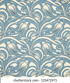 seamless pattern with tulips