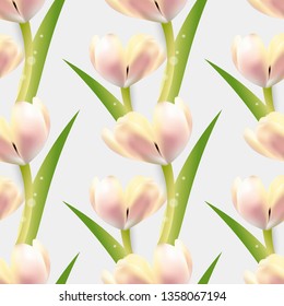 Seamless pattern with tulips.