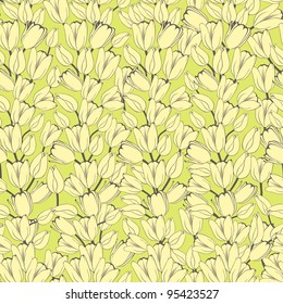 Seamless pattern with tulips