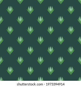 Seamless pattern with tulips in flat modern style. Design from multi-colored tulips in Damascus style. Vector illustration