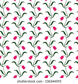 Seamless pattern with tulips flower
