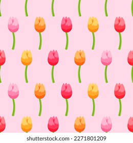 Patrón de tulipanes, ilustración vectorial