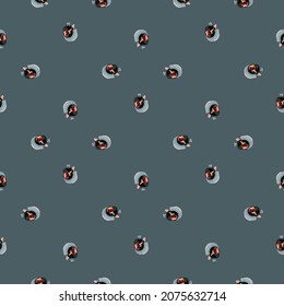 Seamless pattern Turkey gray background. Texture of farm bird for any purpose. Geometric template for textile fabric design. Simple vector ornament.