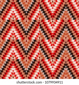 Seamless pattern Turkish carpet beige orange brown. Patchwork mosaic oriental kilim rug with traditional folk geometric ornament. Tribal style. Vector