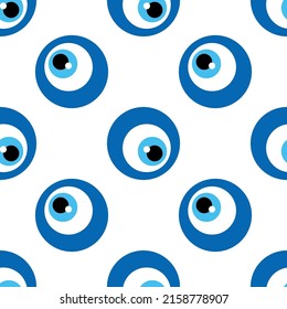 Seamless pattern with Turkish evil eye bead. Good luck. Turkish tile. Oriental ottoman design for wallpapers, pattern fills, textile