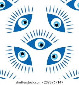 Patrón sin foco con percha ocular turca. Buena suerte. Baldosa turca. Diseño otomano oriental