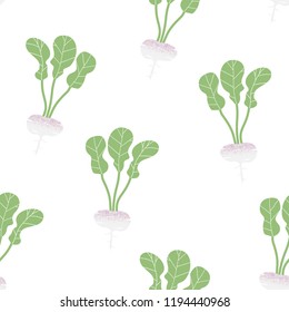 Seamless pattern turnip doodles hand drawn on white Background.printing wallpaper.vector illustration