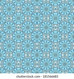 Seamless pattern of turquoise Moroccan mosaic 
