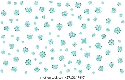 Seamless pattern of turquoise snowflakes suitable for winter and holiday themed designs.