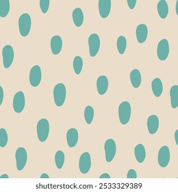 Seamless pattern with turquoise spots. Polka dots pattern on light background.