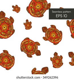 Seamless pattern with turtle