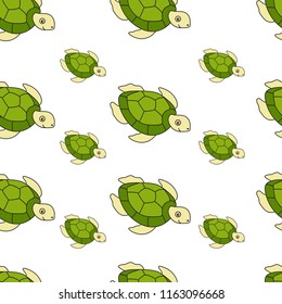 seamless pattern of turtle expression