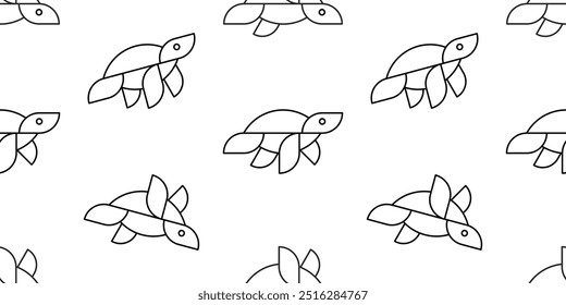 Seamless pattern with Turtle. isolated on white background