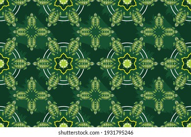 Seamless pattern with turtle vector Illustration, Sea batik theme