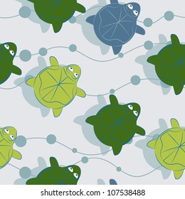 Seamless pattern with turtles