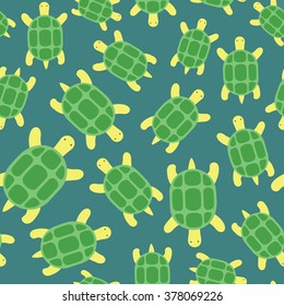 Seamless pattern with turtles