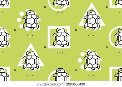 Seamless pattern with Turtles. Icon design. Template elements