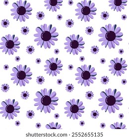seamless pattern Twig, leaves, in purple color, vector