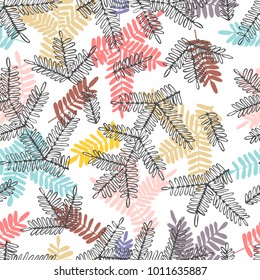 Seamless pattern with twigs. Can be used for printing on paper, stickers, badges, bijouterie, wallpaper, stationary.