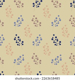 Seamless pattern with twigs and leaves. Floral pattern design. Botanical tile. Good for prints, wrappings, textiles and fabrics.
