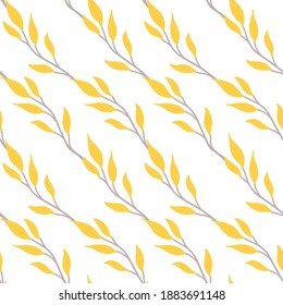 Patrón sin foco con ramitas. Textura moderna y elegante. Para imprimir, textil, embalar, papel pintado, sitio web, cartel. Dibujo digital simple.