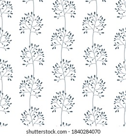 seamless pattern with twigs on white. Design for textile, fabric, wrapping paper.