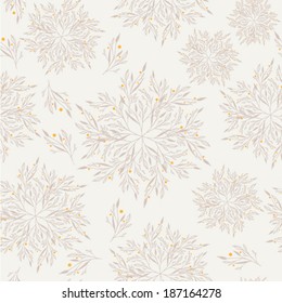 seamless pattern with twigs of plants vintage 