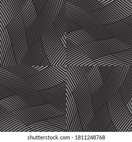 Seamless pattern with twist oblique black bands