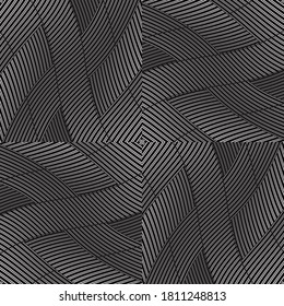 Seamless pattern with twist oblique black bands