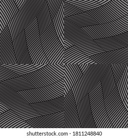 Seamless pattern with twist oblique black bands