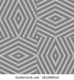 Seamless pattern with twist oblique black bands