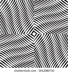 Seamless pattern with twist oblique black bands