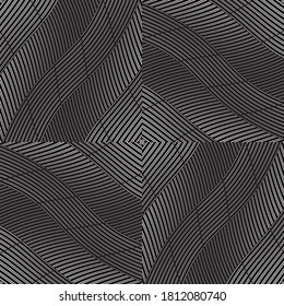 Seamless pattern with twist oblique black bands