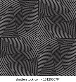 Seamless pattern with twist oblique black bands