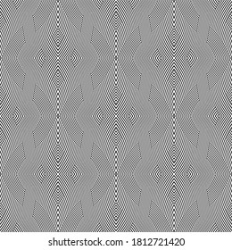Seamless pattern with twist oblique black bands