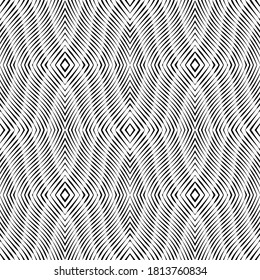 Seamless pattern with twist oblique black bands