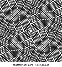 Seamless pattern with twist oblique gray bands