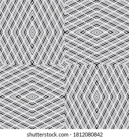 Seamless pattern with twist oblique gray bands