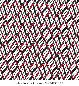 Seamless pattern with twist oblique red bands