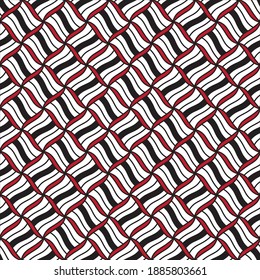 Seamless pattern with twist oblique red bands